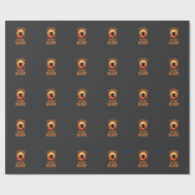 Halloween-spöke till säsongen för att bli läskig_1 presentpapper (Platt)