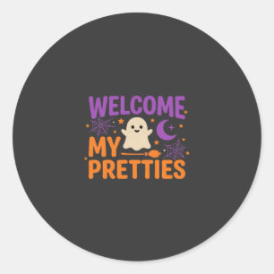 Halloween-spöke välkommen mina sötaste SVG-design Runt Klistermärke