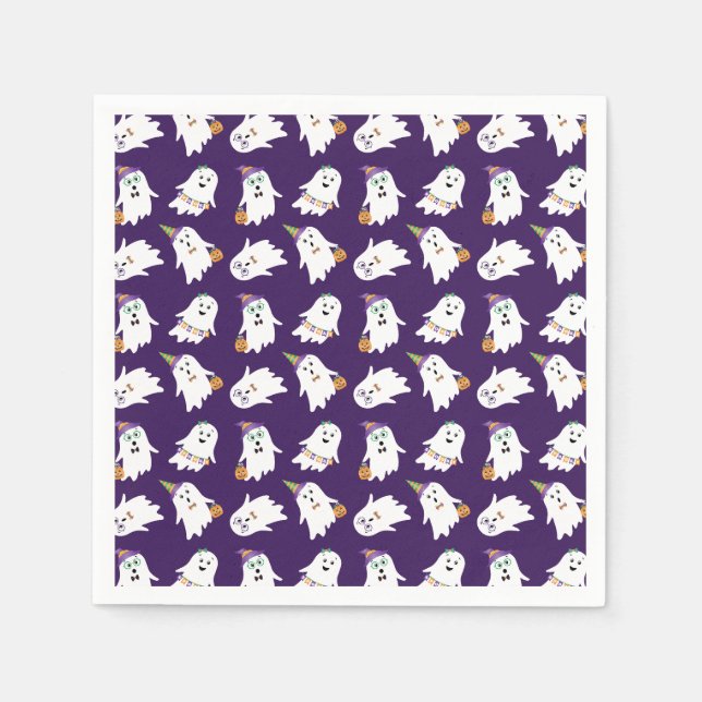 Halloween Spöken Bus eller godis Pappersservett (Framsidan)