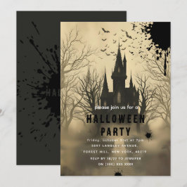 Halloween Spöken Castle Inbjudningar