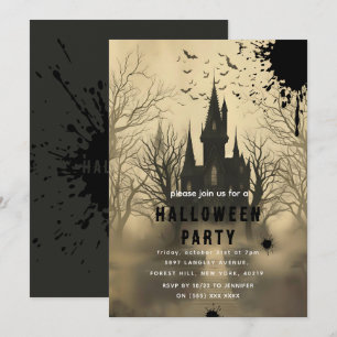 Halloween Spöken Castle Inbjudningar