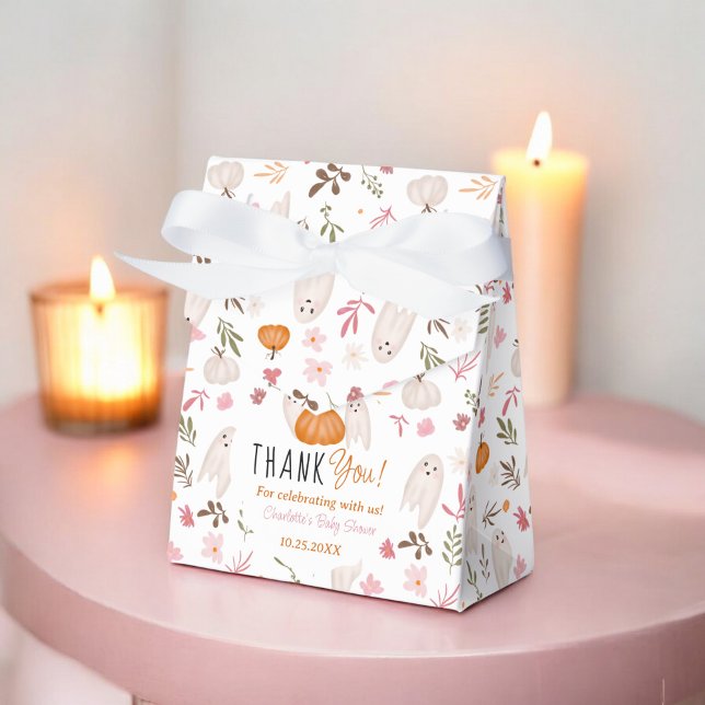 Halloween Spöken Cute babydusch tack. Presentaskar (Halloween Ghosts Cute baby shower thank you Favor Boxes)
