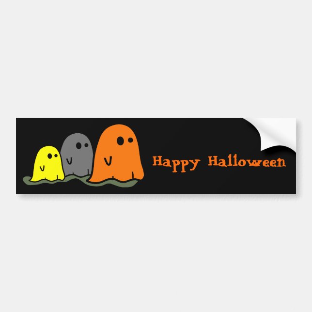 Halloween Spöken Cute Bumper Sticker Bildekal (Framsidan)