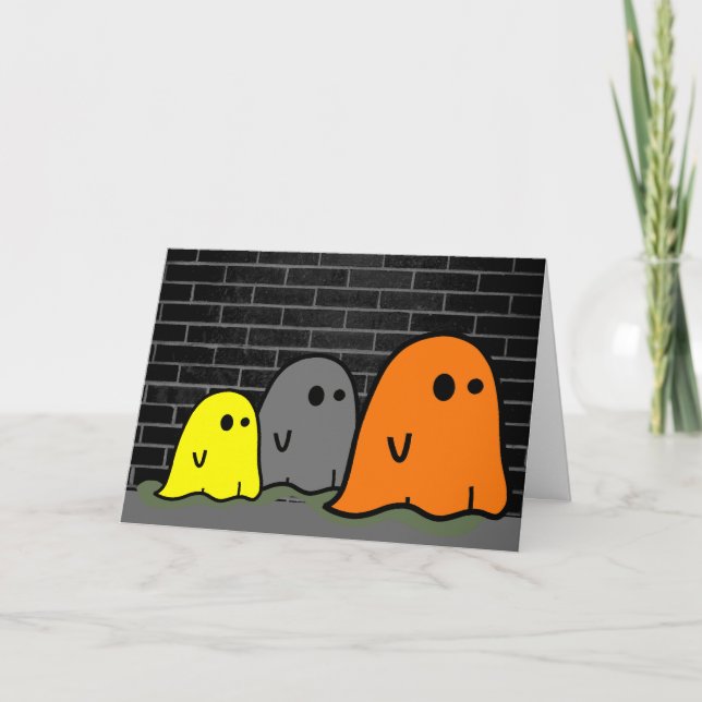 Halloween Spöken Cute Card Kort (Framsida)