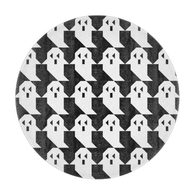 Halloween spöken: geometrisk sömlös mönster. (Framsidan)