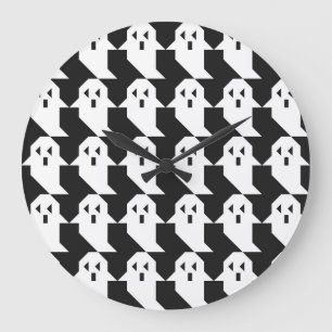 Halloween spöken: geometrisk sömlös mönster. stor klocka