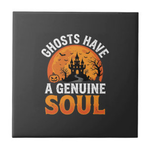 Halloween-spöken Har en Äkta Själ Design Kakelplatta