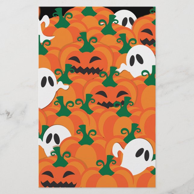 Halloween Spöken Haunted Pumpkin Patch Brevpapper (Framsida)
