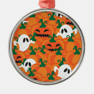 Halloween Spöken Haunted Pumpkin Patch Julgransprydnad Metall