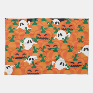 Halloween Spöken Haunted Pumpkin Patch Kökshandduk