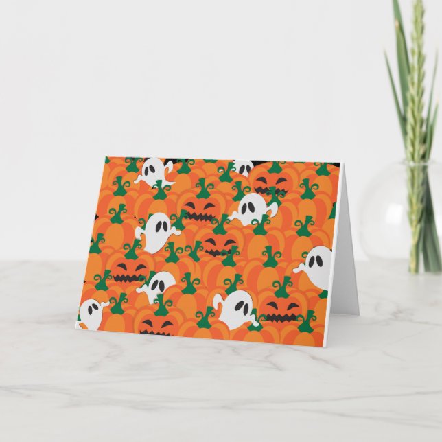 Halloween Spöken Haunted Pumpkin Patch Kort (Framsida)