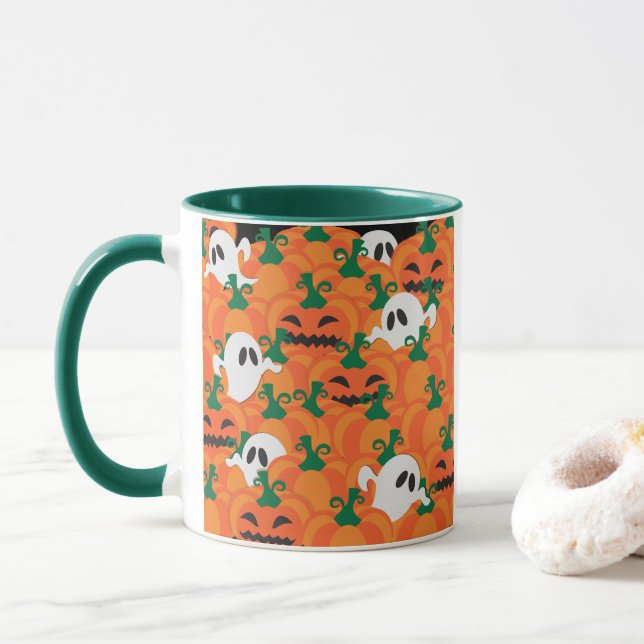 Halloween Spöken Haunted Pumpkin Patch Mugg (Med munk)