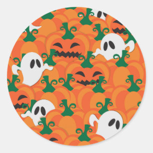 Halloween Spöken Haunted Pumpkin Patch Runt Klistermärke