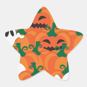 Halloween Spöken Haunted Pumpkin Patch Stjärnformat Klistermärke
