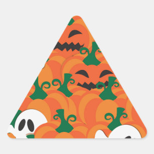 Halloween Spöken Haunted Pumpkin Patch Triangelformat Klistermärke