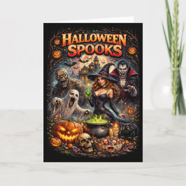Halloween-spöken Helgkort