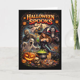 Halloween-spöken Helgkort
