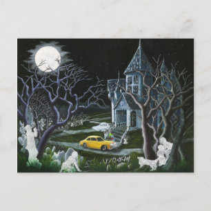 Halloween,spöken,hemlig,hus,mansion Vykort
