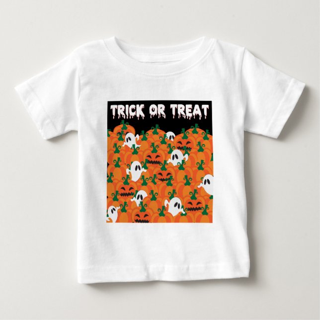 Halloween-spöken Hemskt lapptäcke av pumpor Tee (Framsida)