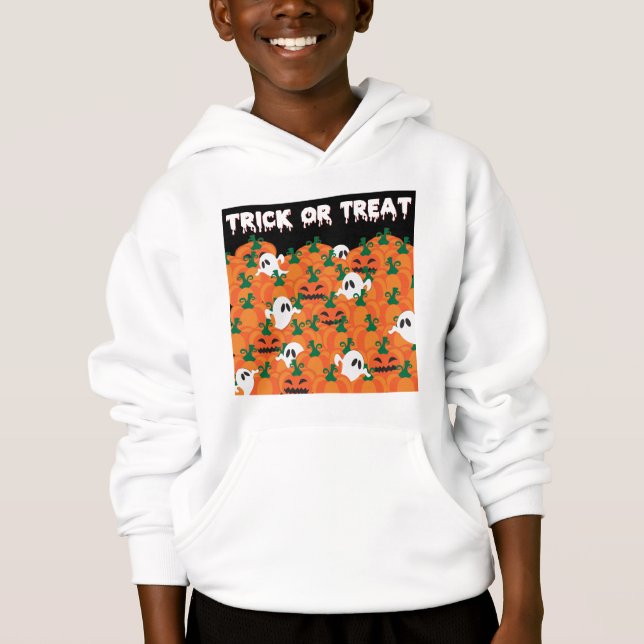 Halloween-spöken Hemskt lapptäcke av pumpor Tröja (Framsida)