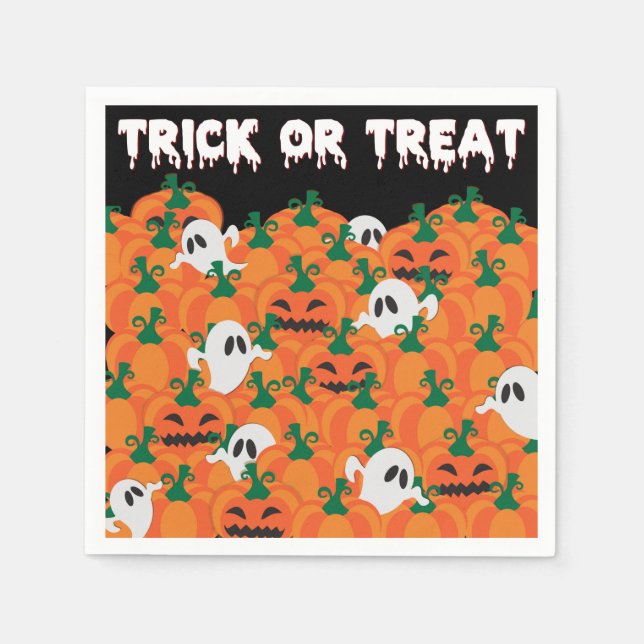 Halloween-spöken Hemsökt Pumpafält Pappersservett (Framsidan)