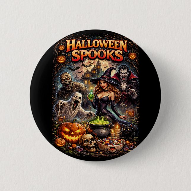 Halloween-spöken Knapp (Framsida)
