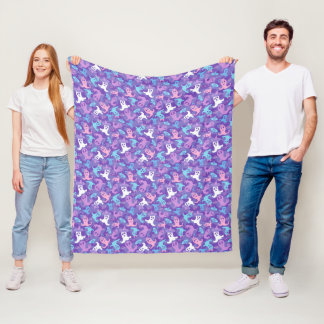 Halloween Spöken Lila Fleece Blanket