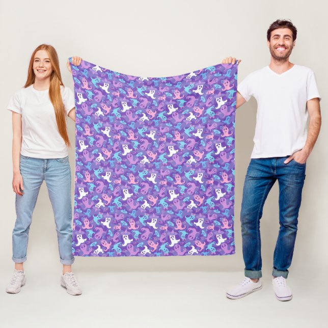 Halloween Spöken Lila Fleece Blanket (På plats)