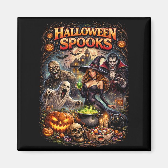Halloween-spöken Magnet (Framsidan)