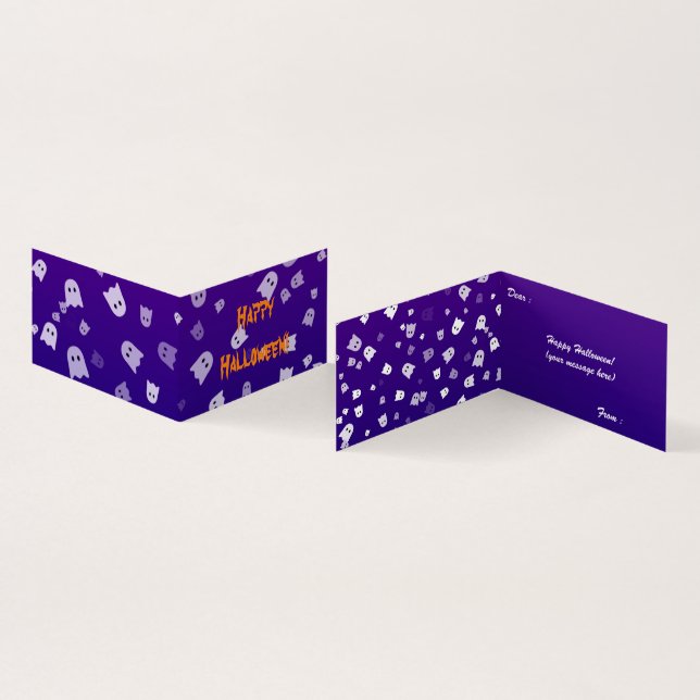 Halloween Spöken-mappat kort (In- och utsida)