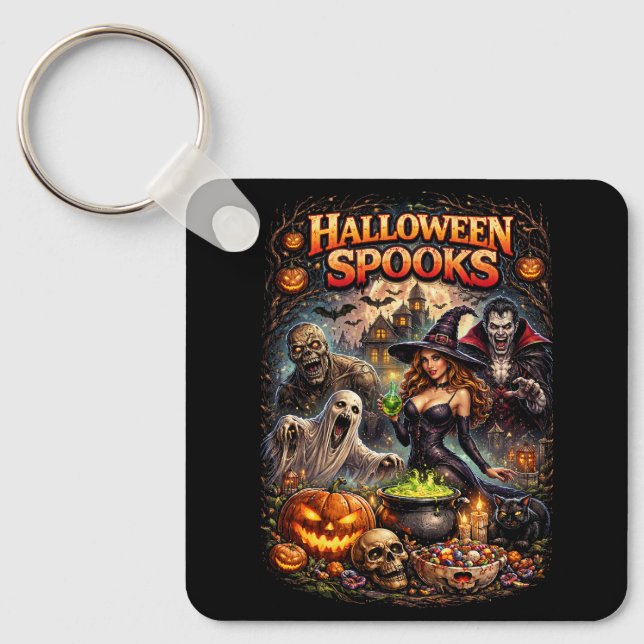 Halloween-spöken Nyckelring (Framsida)
