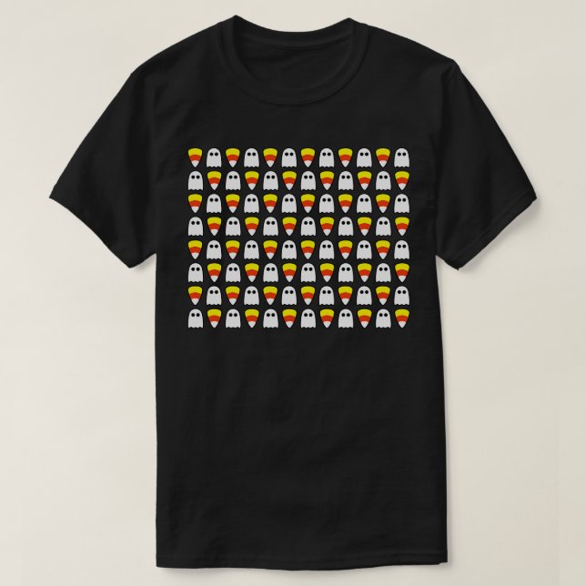 Halloween Spöken och Candy corn T Shirt (Design framsida)