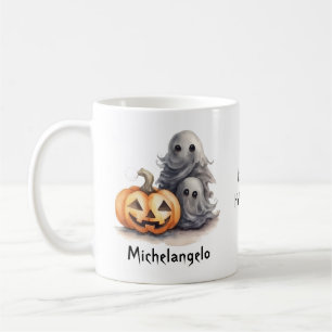 Halloween Spöken och Jack-o-Lantern Personalize Kaffemugg
