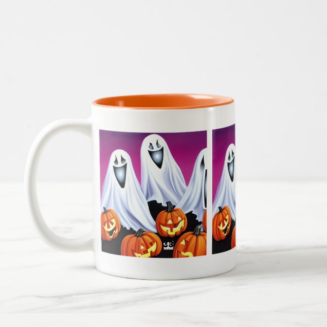 Halloween Spöken och Pumpkins Två-Tonad Mugg (Vänster)