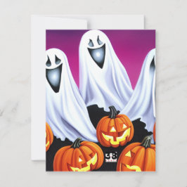 Halloween-spöken och pumpor anteckningskort