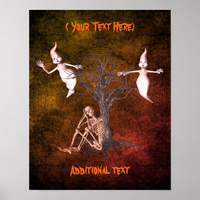 Halloween Spöken och Skeleton Personlig Poster (Framsidan)