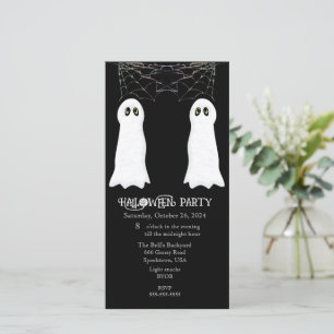 Halloween-spöken och spindelnät-fest julkort