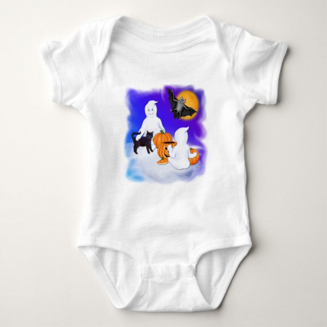 Halloween Spöken och vänner Tee Shirt (Framsida)