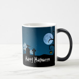 Halloween spöken på kyrkogården magisk mugg