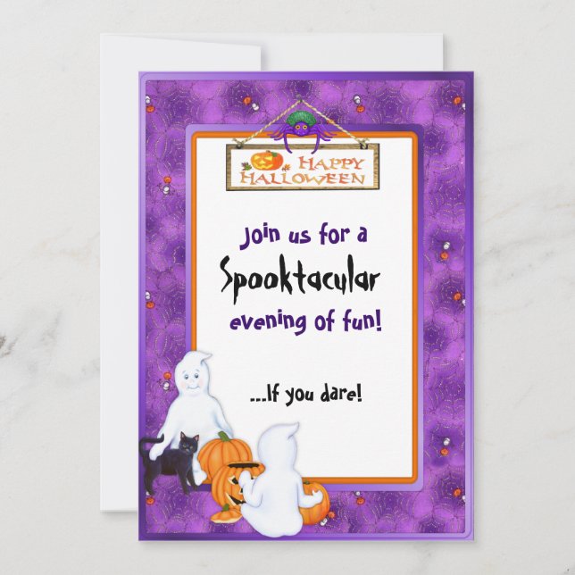 Halloween Spöken-partiinbjudan Inbjudningar (Framsida)
