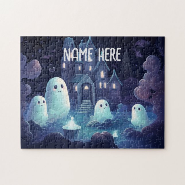 Halloween Spöken Personlig Puzzle Pussel (Horisontell)
