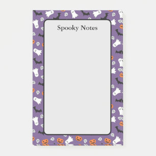 Halloween Spöken Pumpkin Fladdermus Lila Sticky Post-it Block