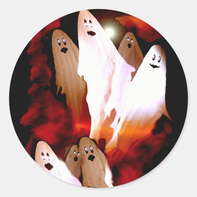 Halloween Spöken Runt Klistermärke (Framsida)