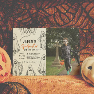 Halloween Spöken Spooktacular Födelsedagsfest Phot Inbjudningar