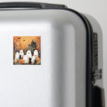 Halloween spöken, svarta katter och fladdermus magnet<br><div class="desc">Halloween-design med lycklig spöken,  svarta katter,  fladdermus,  pumpor och hemsökta hus. Happy halloween!</div>
