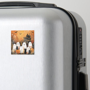 Halloween spöken, svarta katter och fladdermus magnet