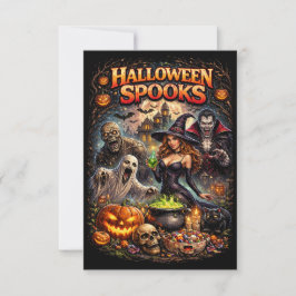 Halloween-spöken Tack Kort