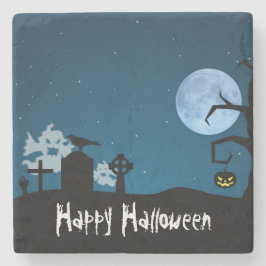 Halloween Spöken vid Graveyard Stenunderlägg