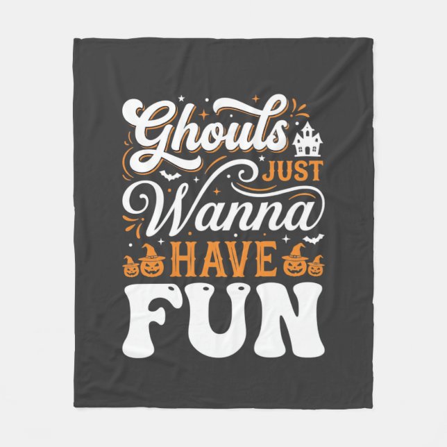 Halloween spöken vill bara ha kul Design_1 Fleecefilt (Framsidan)