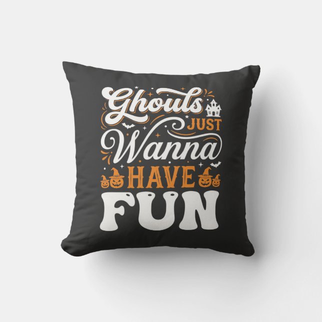 Halloween spöken vill bara ha kul Design_1 Kudde (Framsida)